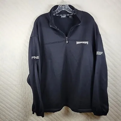 Ping Golf Sweatshirt Mens Large Black 1/4 Zip Pullover Activewear Outdoor LOGOS • $20.88