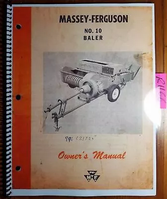 Massey Ferguson MF 10 Rectangular Twine Baler Owner Operator Manual 690399M3 '62 • $14.99