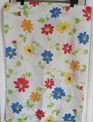 Vintage Retro Springmaid 1 Floral Percale Pillowcase Standard White W/Flowers • $6.95