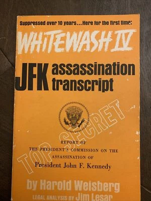 $19.99 • Buy Whitewash IV  JFK Assassination Transcript
