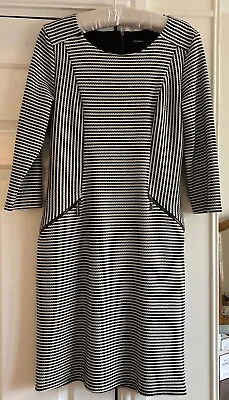 Roman Originals Black & White Knee Length Dress Size 10 Fully Lined • £6