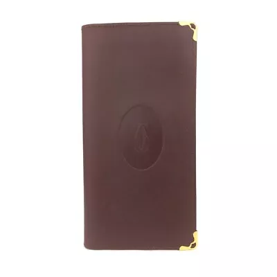 Must De Cartier Leather Bifold Long Wallet/9Y0607 • $1