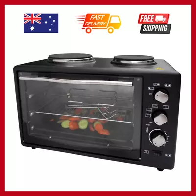 Portable Electric Oven With Hot Plates Kitchen Benchtop Grill Rotisserie 34L✅ • $134.95