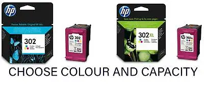 £12.99 • Buy HP 302 302XL F6U67AE F6U68AE Original Inkjet Cartridges  * CHOOSE COLOUR *