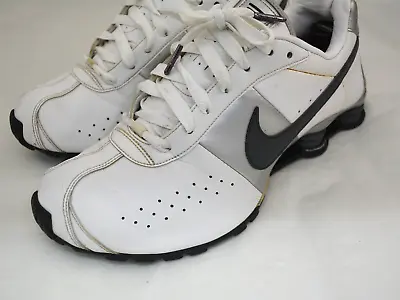 Mens NIKE SHOX Classic White Silver Lifestyle Shoes Sneakers Size 10 • $79.99