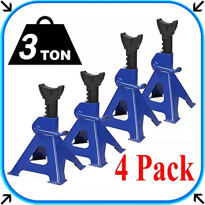 HEAVY DUTY 3 Ton Axle Stands (Set Of 4) 3 Tonne Adjustable Car Van Jack Stands • $63.80