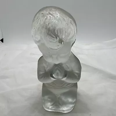 Viking Frosted/ Clear Praying Boy Statue Or Bookend 5.75” • $25