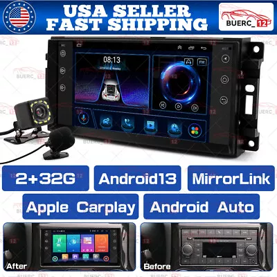 Android 13.0 Car Stereo Apple CarPlay Radio WiFi GPS For Jeep Wrangler 2007-2017 • $152