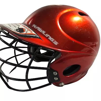 Rawlings Low Profile Design Youth Batting Helmet Fits 6.5 -7.5  RED  Softball • $11.99