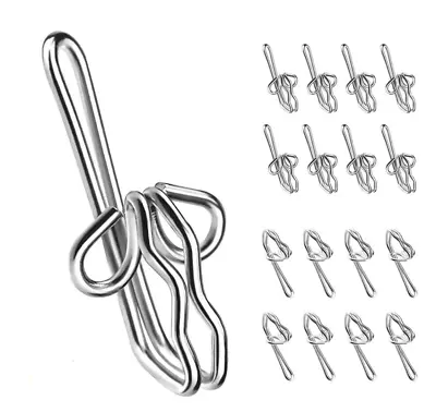 Curtains Hooks Metal Curtain HooksHeavy Duty Curtain HooksChrome Silver Gold • £1.99