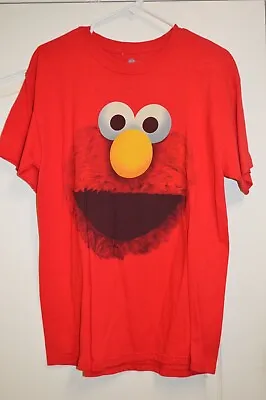 Elmo Sesame Street Elmo Face Red Adult T-Shirt Size Med NICE FREE SHIP • $13.99