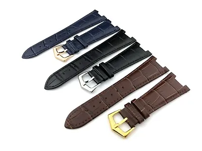£25.50 • Buy 25mm Black/Brown/Navy Leather Strap Fit Patek Philippe Nautilus Watches Buckle