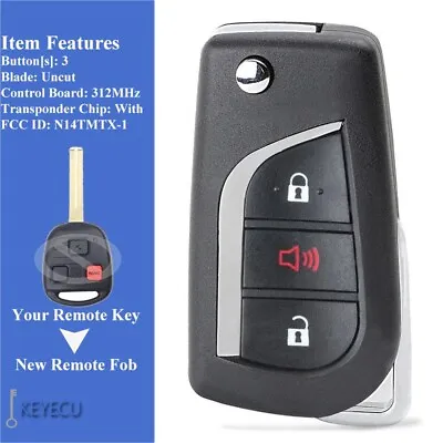 Upgraded Flip Remote Key Fob N14TMTX-1 For Lexus 1999 2000 2001 2002 2003 RX300 • $20.61