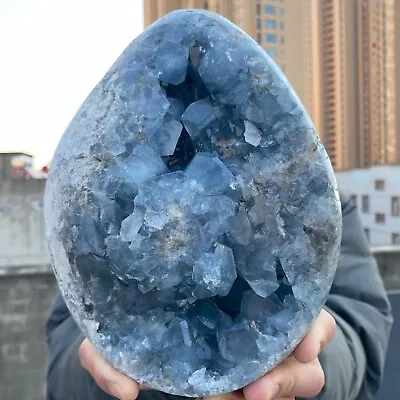 17.2LB Larg Natural Beautiful Blue Celestite Crystal Geode Cave Mineral Specimen • $0.99