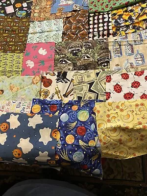 21 Assorted Cotton Fabric Pieces For I Spy Quilt  Most Are 7”x 10” All Different • $9.50