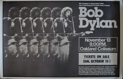 $450 • Buy BOB DYLAN OAKLAND 1979 Concert Poster RANDY TUTEN Signed Mint
