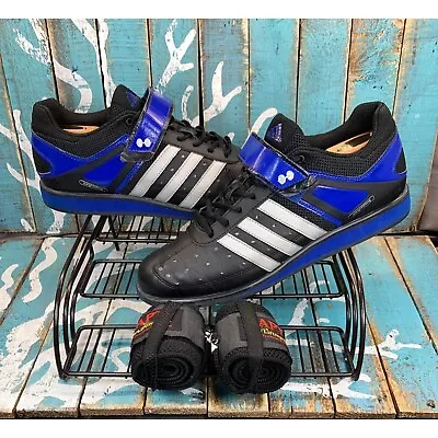 Adidas G45630 Blue/Black Leather Weightlifting Sneaker Shoes Mens11.5 W/Lift Str • $49.99