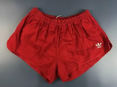 Vintage Adidas Shorts 1980's Running Sprinter Red West Germany Size L Adult • £89.99