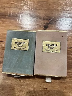 Vintage CONGRESS Playing Cards Double Deck Box Fox Hunt Unique • $14.99