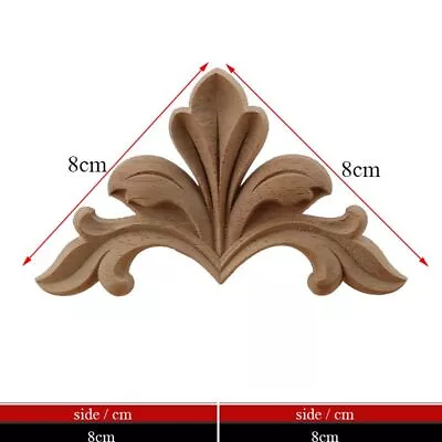 Long Leaves Rubberwood Decal Wood Applique Furniture Door Decoration Accessories • $9.74