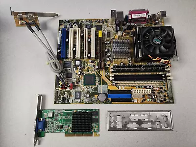 $75 • Buy ASUS P4G8X Socket 478 Motherboard P4 1.8Ghz CPU, 1GB Ram, I/O Shield, Video Card
