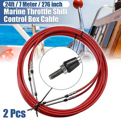 2pcs 24ft 276 Inch Marine Type Shift Remote Control Box Cable For Yamaha Red • $28.36