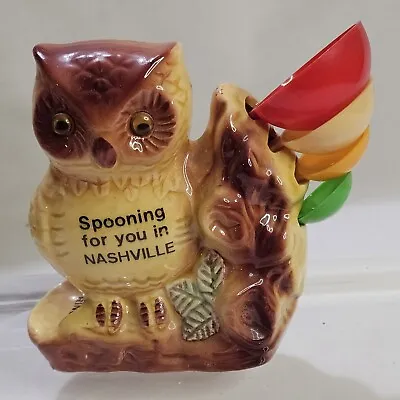 Google Eyes Owl Measuring Spoon  Ring Holder Spooning For You In Nashville 1950s • $12.95