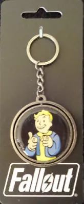 Fallout 4 Nuka Cola Vault Boy Rotating Spinner Round Keychain Bethesda 2015 Rare • £19.28