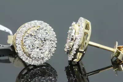 10k Yellow Gold .60 Carat Mens/womens 8 Mm 100% Genuine Diamonds Earring Studs • $350