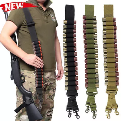 Tactical 2 Point Shotgun Sling 15 Shell Ammo Holder Bandolier 12Ga Shell Sling • $11.55