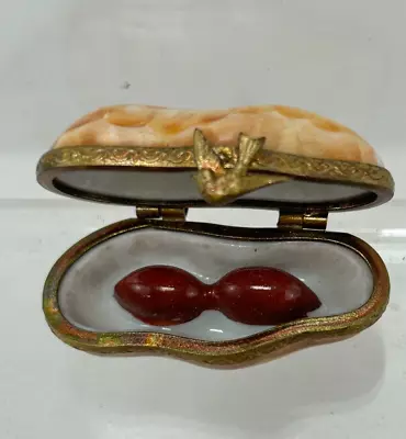 Limoges France Bird Clasp Peanut Trinket Box • £15