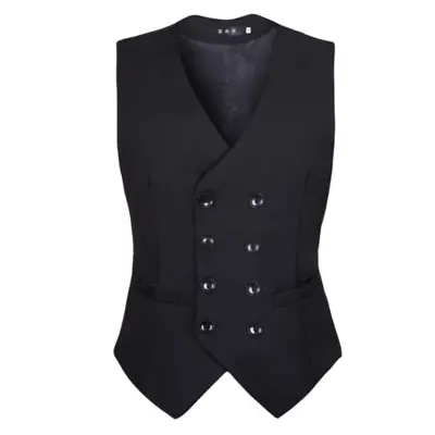 Tuxedo Suit Vest Formal Business Jacket Dress Men Vest Double Breasted Waistcoat • $27.29