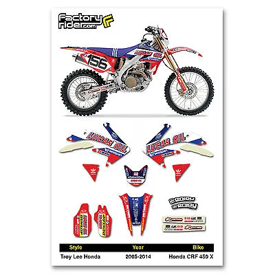 2005 - 2014  HONDA CRF 450 X TLD Dirt Bike Graphics Kit Motocross Graphics Decal • $134.87