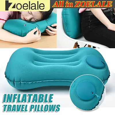 $13.89 • Buy Inflatable Air Pillow Camping Sleep Pillow Travel Hiking Beach With Storage Bag