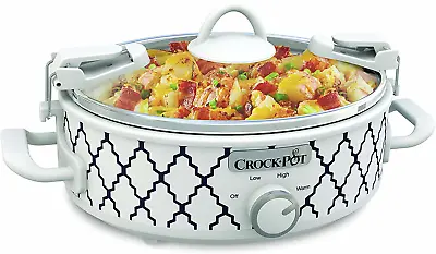 Crockpot 2.5-Quart Mini Casserole Crock Slow Cooker White/Blue • $48.98