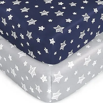 $21.99 • Buy Soft Crib Fitted Sheets For Standard Crib/Toddler Bed Mattress Breathable 2 Pack