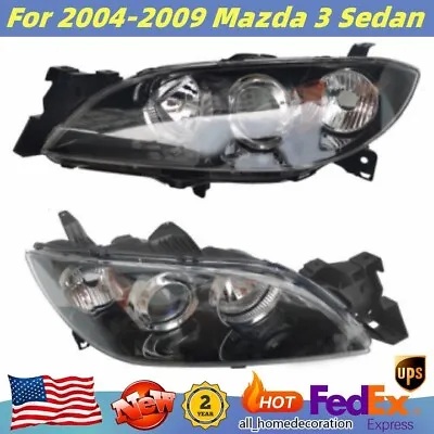 Black Halogen Headlights Assy For 04-2009 Mazda 3 Hatchback MPS Mazdaspeed Gen 1 • $125.40