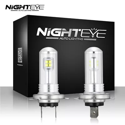 NIGHTEYE H7 80W LED Fog Light Globe Compact Bulb 1500LM Xenon White Beam 6000K • $22.99