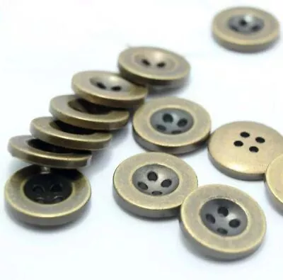 4 Holes Retro Buttons Plastic Round Button Clothing Decor Sewing Material 100Pcs • $19.58