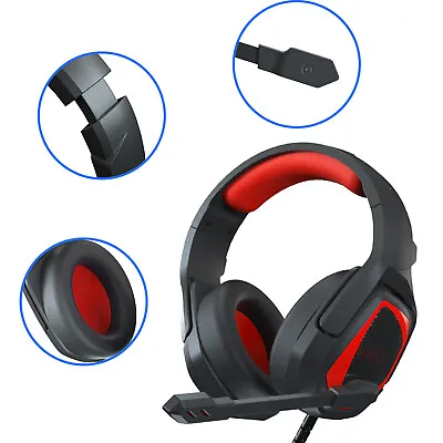 $17.99 • Buy 3.5mm Gaming Headset For PC Laptop Over Ear Headphones With Mic