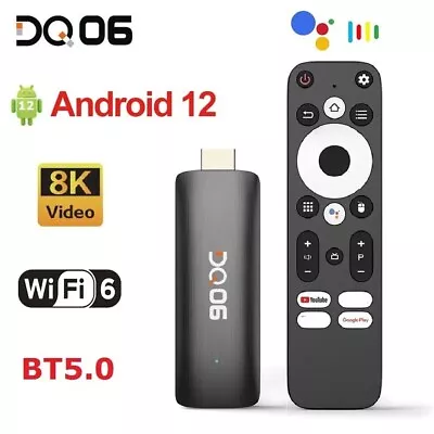 MASSIVE SPEC DQ06 Mini TV Stick Android 12 Quad Core 4K 4gb / 32gb Voice Remote • £45