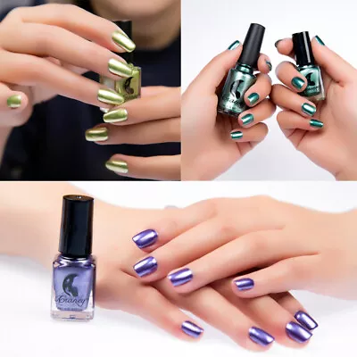 Metallic Metal Nail Polish Magic Mirror Effect Chrome Nail Art Polish - 6ml • $2.99