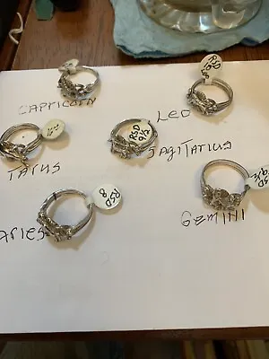 Zodiac Puzzle Ring Sterling Silver 4 Band • $24