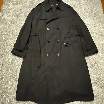 Vintage Military Army Issued All Weather Men’s Coat Trench Size 44R Black • $34.99