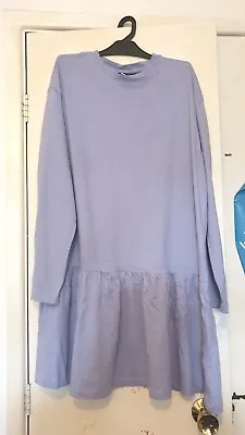 Beautiful H&M Divided Lilac Cottonjersey Casual Dress Size-L • £7.99