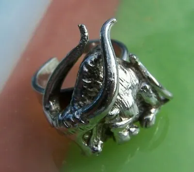 Unusual Solid 925 Cast Silver Ox / Bison / Gnu Biker Ring In Vgc - Jewellery • £24.99