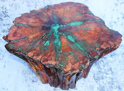 One Of A Kind Red Cedar Wood Stump Root Resin Cedar Coffee Table WOW OMG Color • $2500