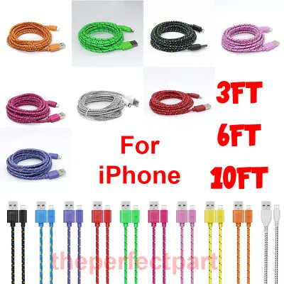 For IPhone 8 11 12 13 Plus XS XR 8 PIN Charger Cable 3/6/10FT USB Charging Cord • $3.29
