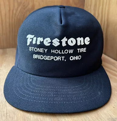 Vintage Firestone Tire Foam Mesh Snapback Trucker Red Hat Cap Swingster USA • $19