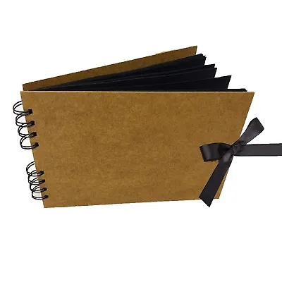 LANDSCAPE  RIBBON BLACK Sketch Book Pad Scrapbook  Card Wood Hardback  Album • £16.99